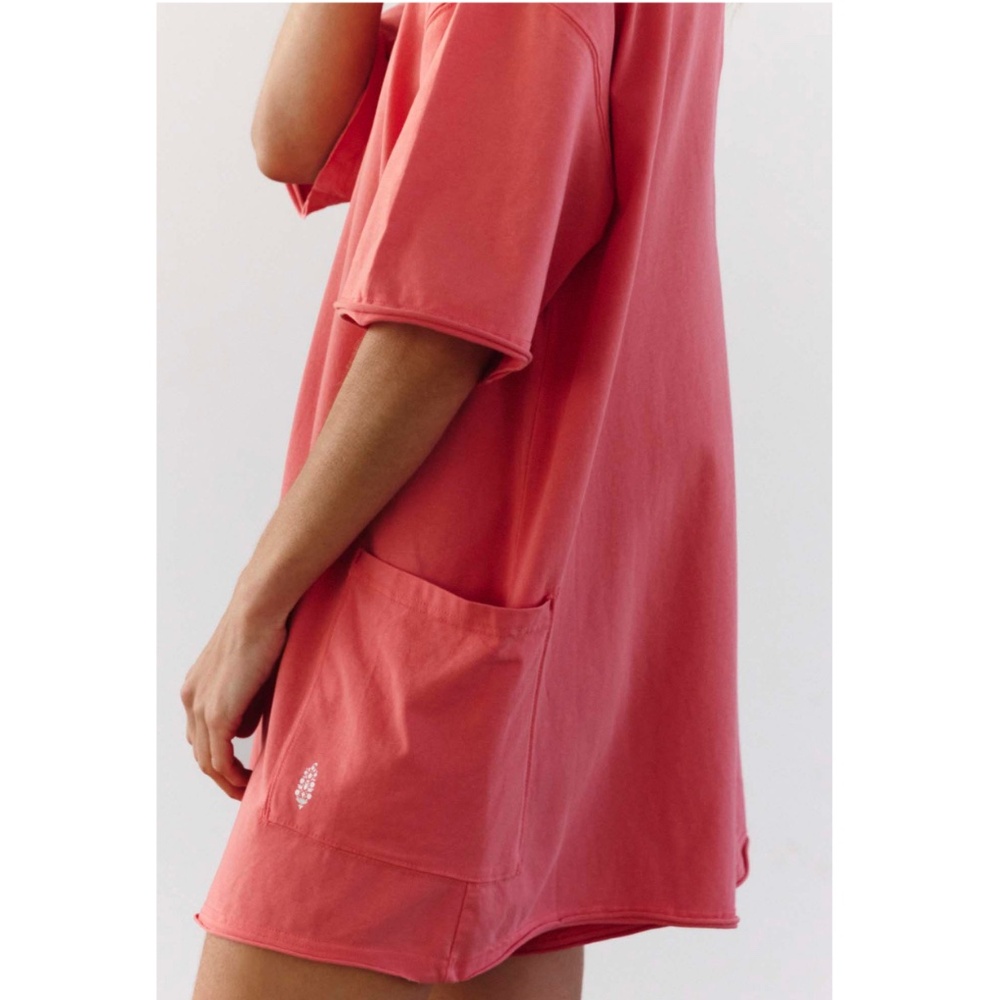 FP Movement by Free People Hot Shot Tee Romper in Hibiscus in various NWT - Picture 5 of 9